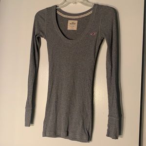 grey ribbed long sleeve